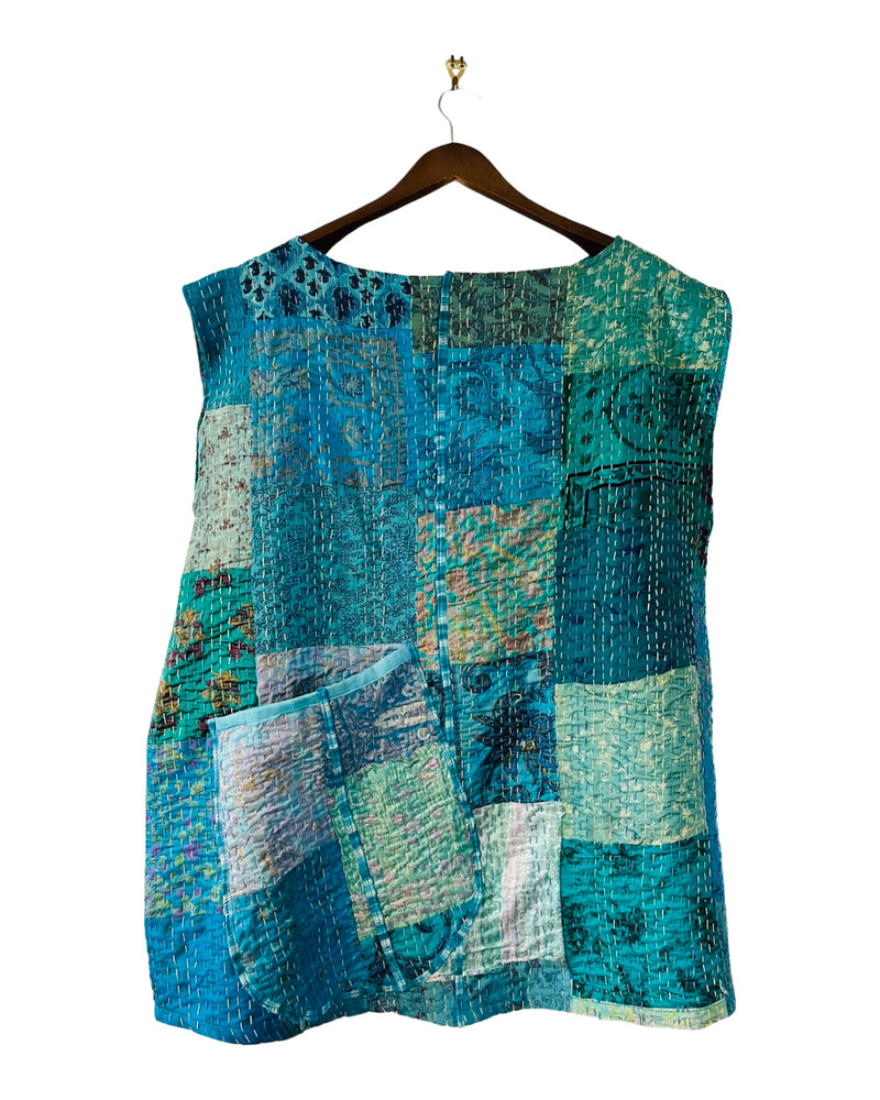 
            
                Load image into Gallery viewer, Patchwork Kantha Top
            
        